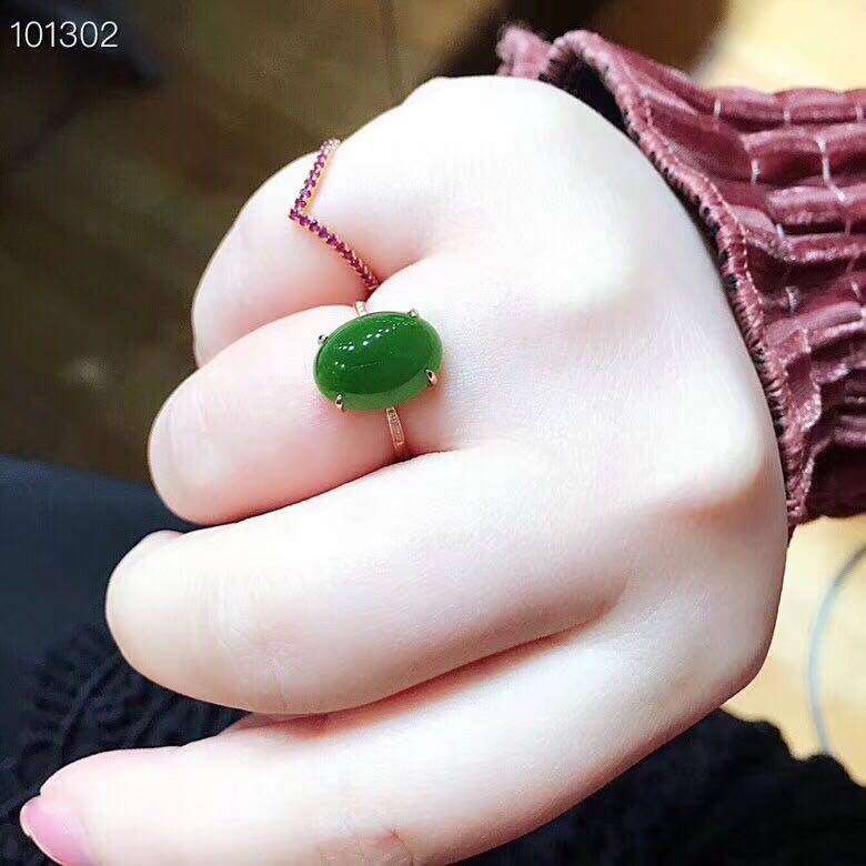 天然和田玉戒指和田碧玉简单款大气活口玫瑰金色白金可选