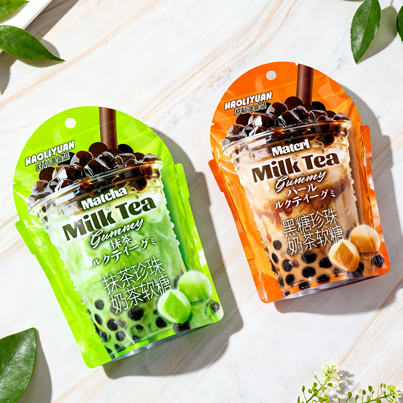 好利源珍珠奶茶软糖黑糖味抹茶味小包装解馋零食休闲零食批发年货