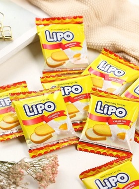 lipo面包干休闲食品小吃独立小包装饼干进口零食特产零食充饥解饿