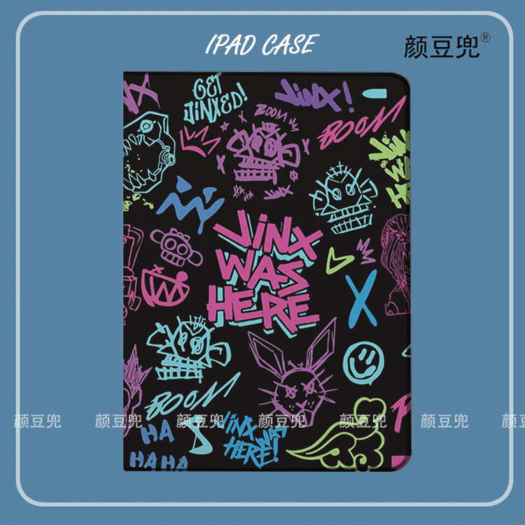 金克斯Jinx英雄联盟ipad10.2适用air4/5保护套matepad pro12.9笔槽mini56 7小米6 7Pro旋转Air13华为11.5红米