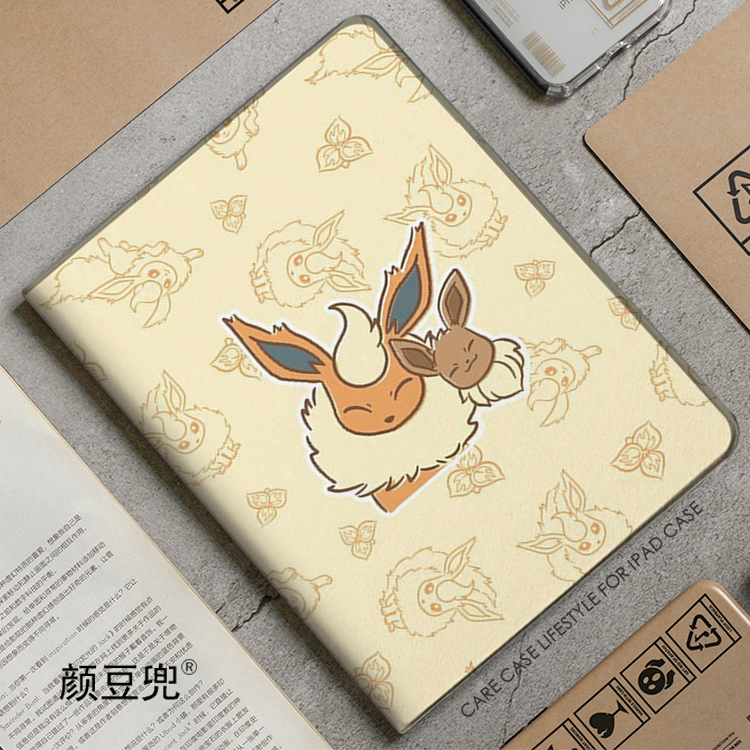 伊布EEVEE宠物精灵ipad10.2适用air34/5保护套pro11笔槽mini5/6壳