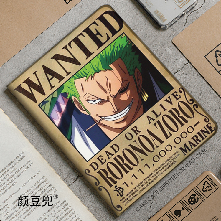 索隆 海贼王ipad10.2适用air3/4/5动漫保护套pro11笔槽mini5/6小米5Pro第十代matepad pro寸12.9荣耀V8Pr皮套