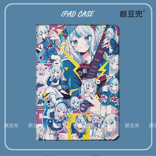 噶呜古拉GAWR·GURA鲨鱼 ipad10.2适用air4/5 10.9保护套matepad pro12.9 Air3笔槽mini5/6小米56pro11荣耀V8