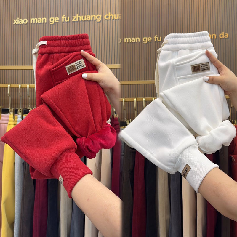 冬季加绒加厚卫裤女高腰显瘦束脚哈伦裤宽松保暖休闲裤百搭运动裤,女装/女士精品,卫裤,淘宝优惠券,粉丝福利购,淘宝优惠卷