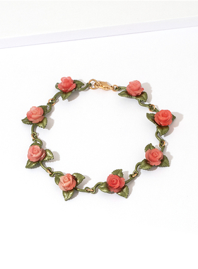 手链欧美日韩绿色叶子花卉烤漆