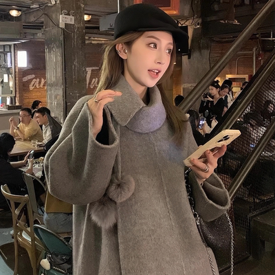 高级感韩系减龄双面羊毛大衣