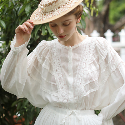 绣花小众法式衬衫蕾丝