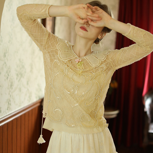 钉珠脸儿艺森女镂空胸花