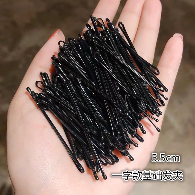 黑色一字夹发夹女刘海发卡固定头发夹子头饰小卡子u型