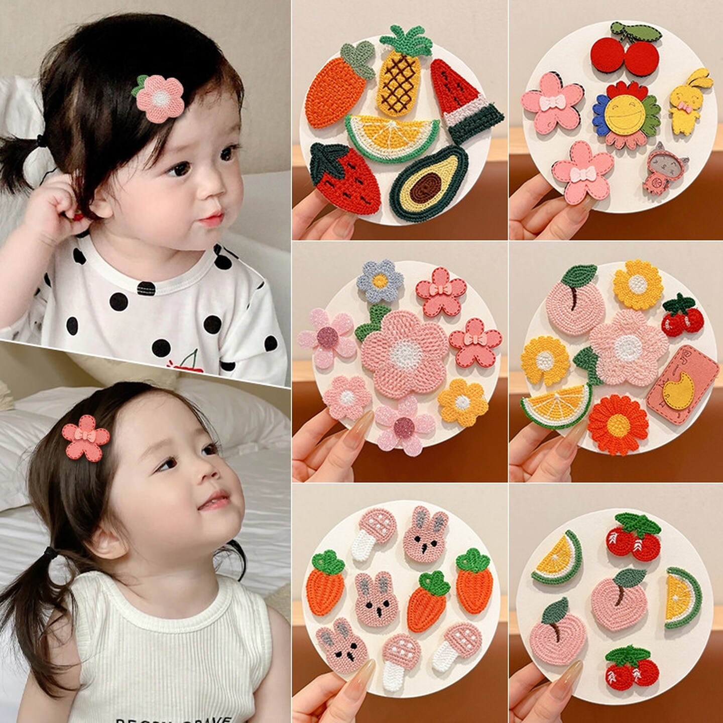 婴儿碎发儿童不伤发胎毛刘海魔术贴女孩宝宝发夹女童小月龄头饰卡