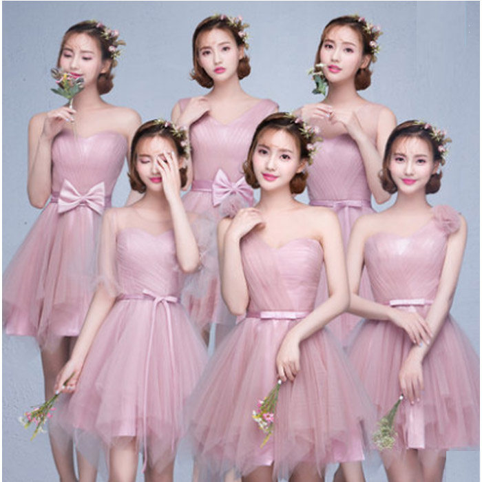 短款伴娘服姐妹裙合唱成人礼宴会聚会小礼服主持人年会服装出租