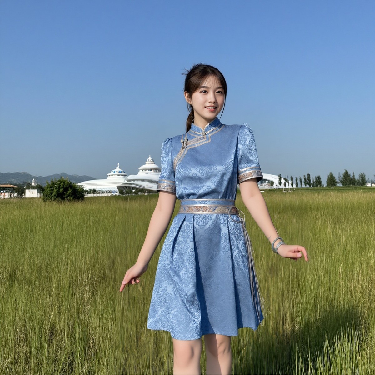 新款蒙古裙女款女士短款半袖