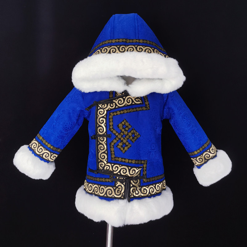 加绒秋冬男女童蒙古服装
