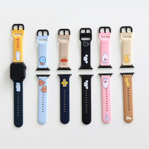 韩国ROMANE可爱硅胶苹果Apple Watch智能手表防水运动表带男女ins