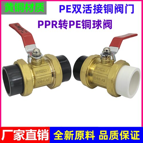 PE转PPR双活接铜球阀开关阀门