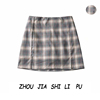 French A small minority lattice Skirt Retro girl Emptied Paige Split ends Short skirt College wind Plaid skirt