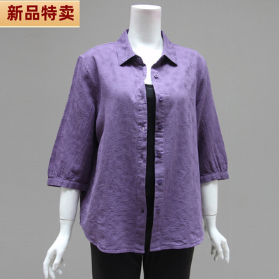 60岁妈妈春夏装纯棉布衬衫