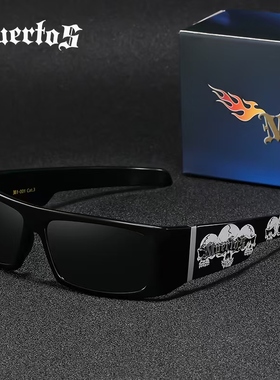 MUERTOS小众美式Chicano西海岸匪帮hiphop嘻哈说唱骷髅头图案墨镜