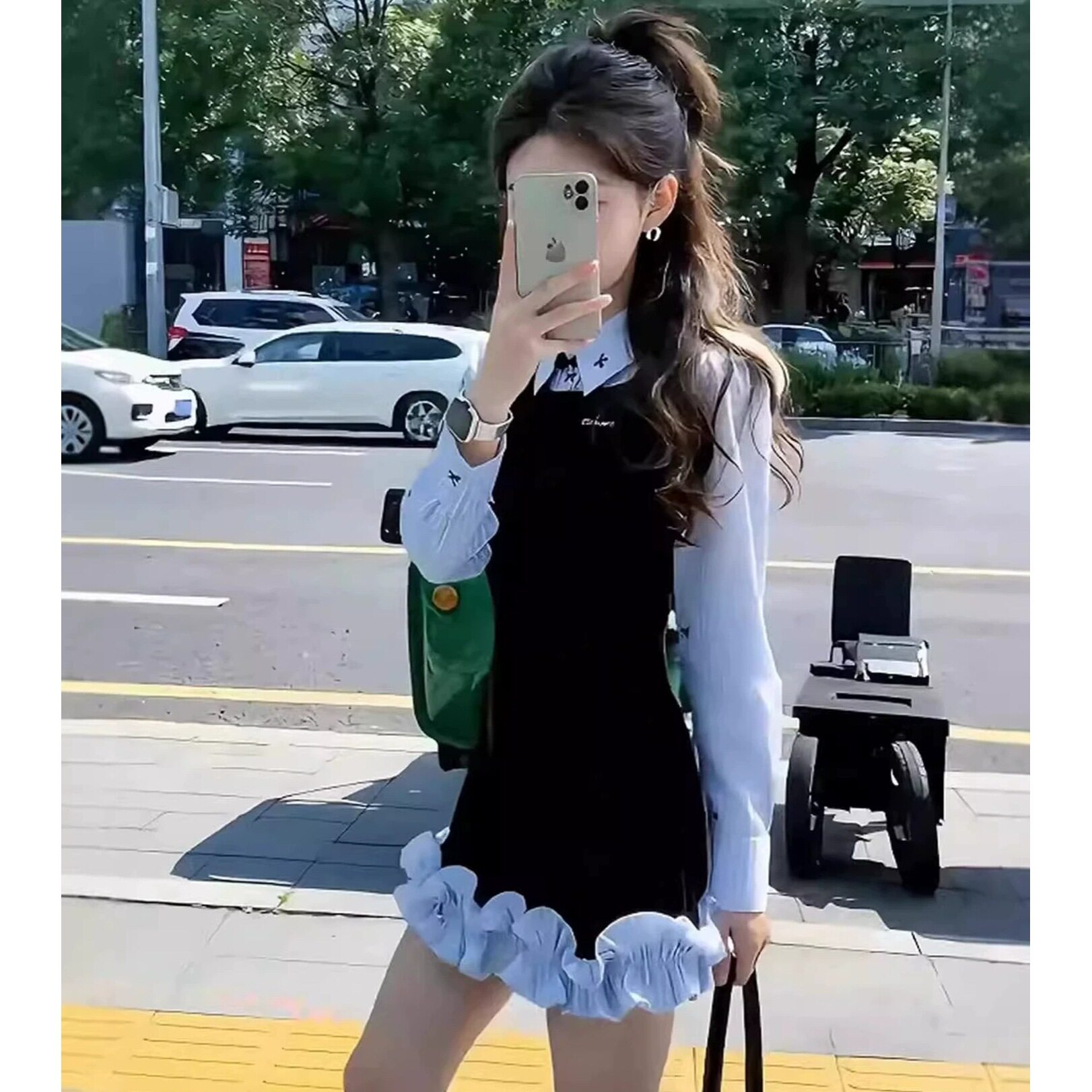 小个子韩系休闲风撞色洋