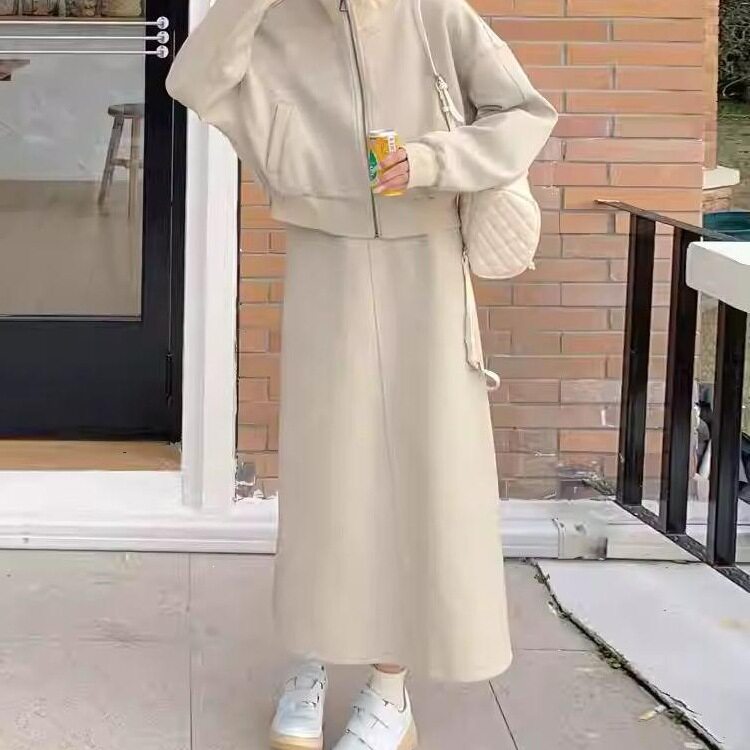 秋季大码洋气减龄遮肚显瘦套装女