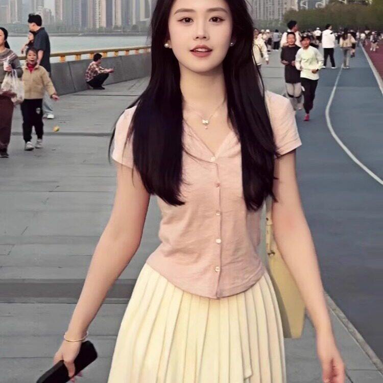 韩系甜美风一整套穿搭女2