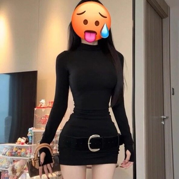 秋季辣妹风紧身包臀短裙