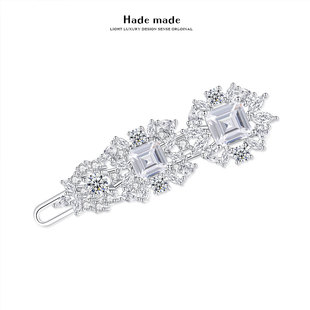 镶钻锆石青蛙扣夹发夹一字刘海侧边夹少女气质头卡发饰网红潮饰品