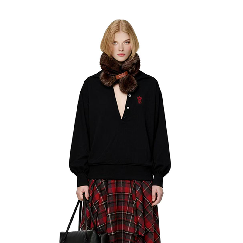 M1DNOTE休闲宽松深V领绵羊毛针织POLO衫女26春夏新款,女装/女士精品,POLO衫,淘宝优惠券,粉丝福利购,淘宝优惠卷