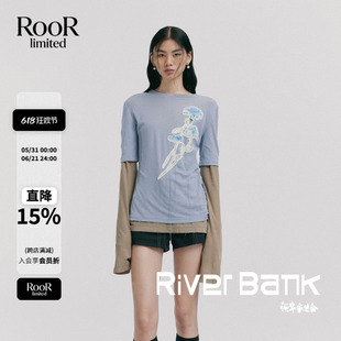 【5折现货】RODERIC WONG百搭棉纺透感花卉短袖T恤新