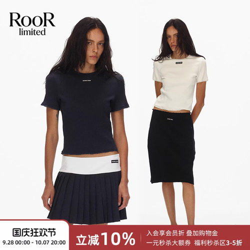 ECHOADE修身蕾丝短袖T恤女春夏