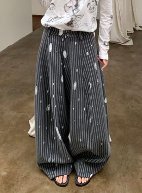 YANAG灰烬里的哈尔蕾丝破洞气球裤长裤女26春夏新款