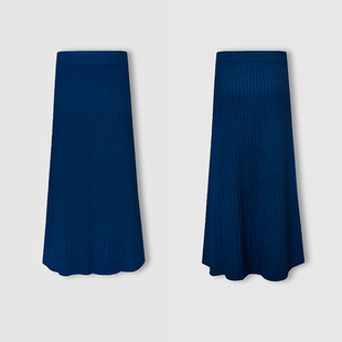 MAKE IF休闲宽松简约精纺羊毛A字伞裙女26春新款