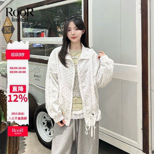 丿未PUREVENUS休闲拼蕾丝波点运动外套女26春夏新款