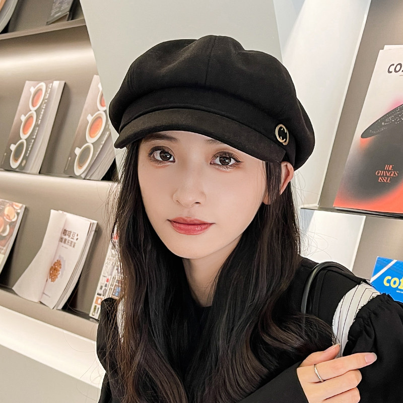 可调节帽围高品质新款八角贝雷帽