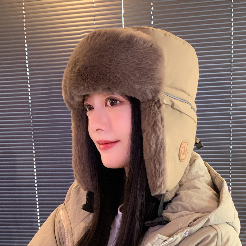 平顶防风防寒护耳保暖棉帽子