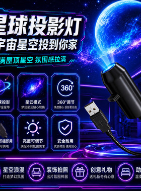 USB直插星空投影小夜灯