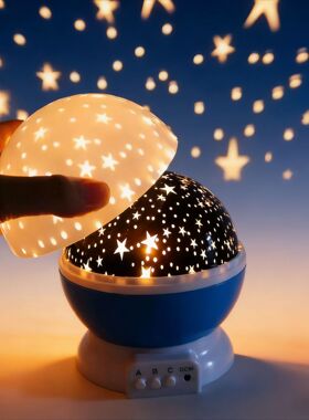旋转星空投影圣诞LED小夜灯