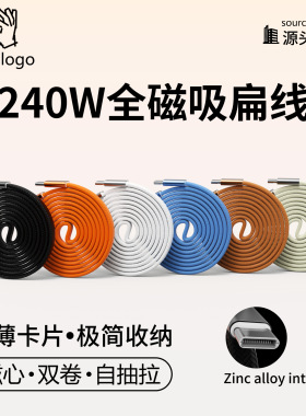 240W全磁吸编织快充扁线双C口