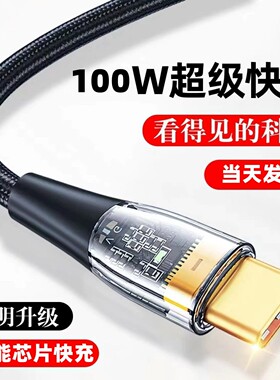 100W透明Type-C超级快充数据线