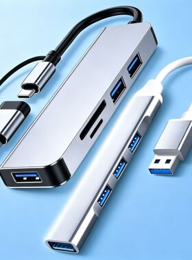 Type-C一拖二USB3.0扩展坞