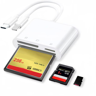 适用苹果18 17 16 15 13 手机cf读卡器type-c sd卡tf内存卡转换器