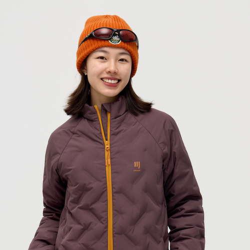 山川有物撞色保暖羽绒服外套