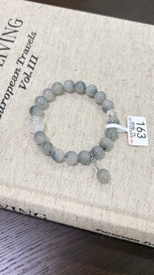 163卡10 蓝兔毛白水晶手串