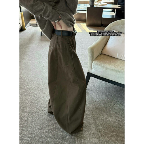 Here yaya shop雾岛新版wu限回购口碑款时髦松弛感复古做旧工装裤