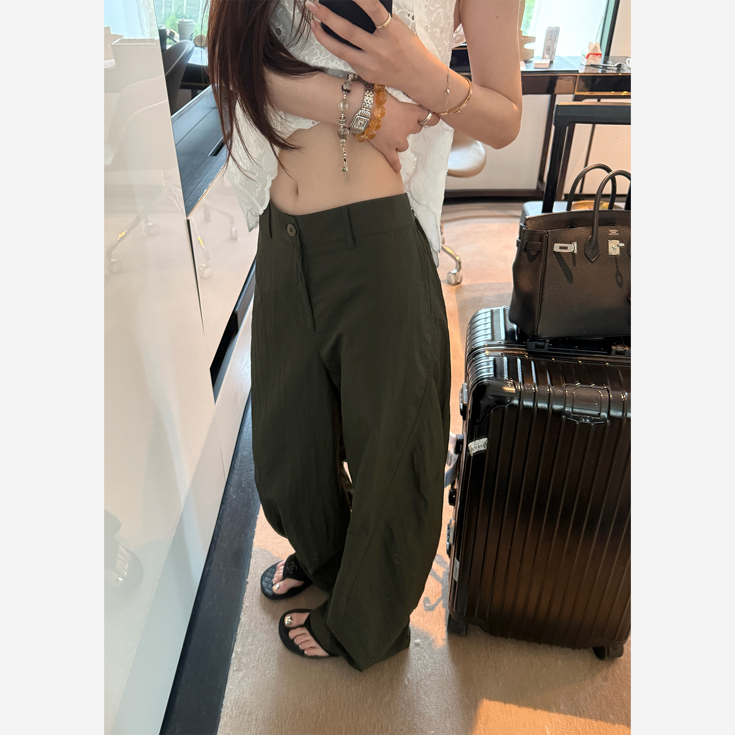 Here yaya shop 6.7 20:00露营重工水洗轻薄质感防晒机能工装裤