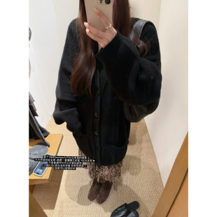 私服lem*re开衫冷淡且时髦高克重100羊毛安全感温暖慵懒开衫