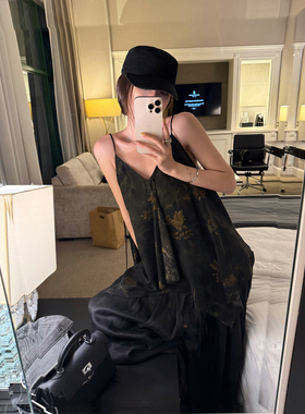 Here yaya shop 一眼沦陷复古系列独家定制时髦中古花色精致吊带