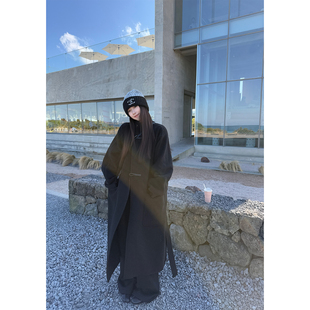 Here yaya shop 济州冬日挺括有型氛围感牛角扣100%全羊毛大衣