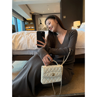 温柔养成记私服系列纸片人桑蚕丝羊毛双层密织针织套装