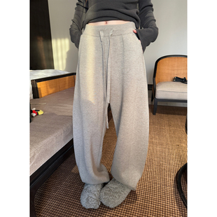 yaya Here shop1.24品质线一体机羊毛加绒加厚奶奶毛线裤 清仓